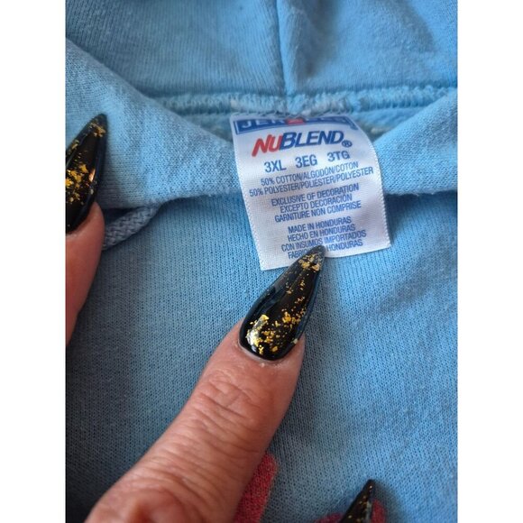 Kinda Busy Being A Camping Queen Hoodie 3XL Blue With Pink Graphics - Picture 5 of 5